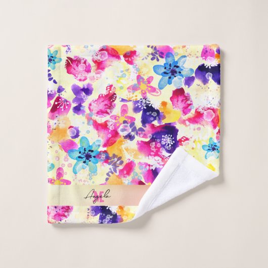 Fleurs fleurs sauvages de chabby Meadow (Gant de toilette)