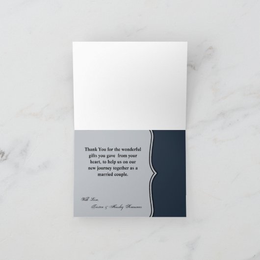 Fleurs florales blanches pliées en Carte de remerc (Intérieur)