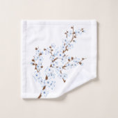 Fleurs florales de cerises Bleu blanc (Gant de toilette)