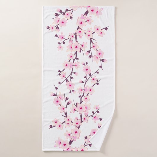 Fleurs florales de cerisiers (Serviette de bain)