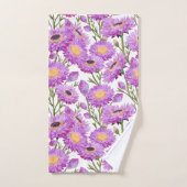 Fleurs florales de marguerites de papier violet (Serviette à main)