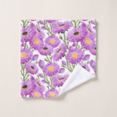Fleurs florales de marguerites de papier violet (Gant de toilette)