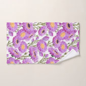 Fleurs florales de marguerites de papier violet (Serviette à main)
