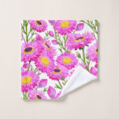 Fleurs florales de marguerites en papier rose (Gant de toilette)