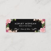 Fleurs florales élégantes Carte de nom de diplôme (Devant)