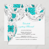 Fleurs florales Invitation douche nuptiale Turquoi (Devant / Derrière)