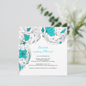 Fleurs florales Invitation douche nuptiale Turquoi (Debout devant)