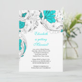 Fleurs florales Invitation douche nuptiale Turquoi (Debout devant)