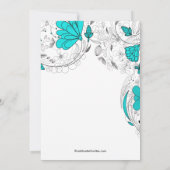 Fleurs florales Invitation douche nuptiale Turquoi (Dos)