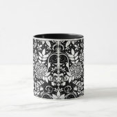 Fleurs florales noires et blanches Mug classique (Centre)