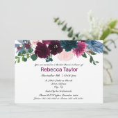 Fleurs Florales Prune - Invitation de Remise de Ca (Debout devant)