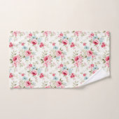 Fleurs Florales Rose Bleu Blanc Shabby Chic (Serviette à main)