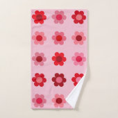 Fleurs Florales Rose Et Rouge (Serviette à main)