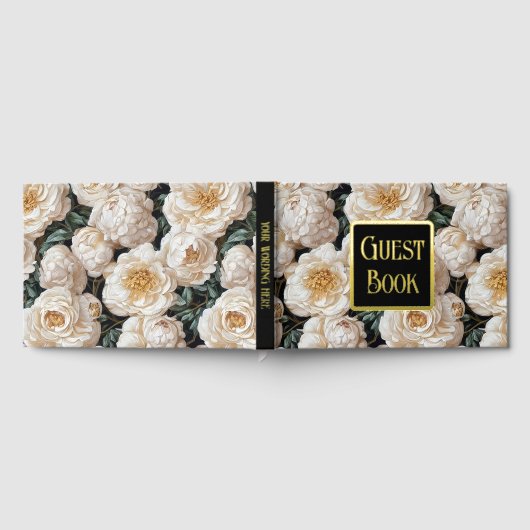 fleurs florales roses motif or ivoire véritable fe (Complet)