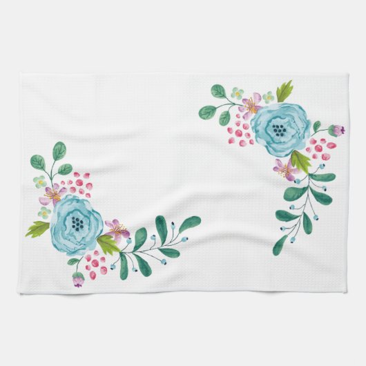 Fleurs florales Serviette de cuisine (Horizontal)