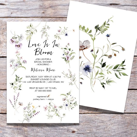 Fleurs flottantes fleurit Invitation de douche nup