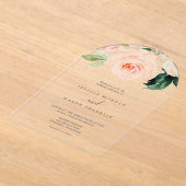 Fleurs floutantes Florales Acrylique Faire-part de (Poser)