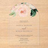 Fleurs floutantes Florales Acrylique Faire-part de (Recto)