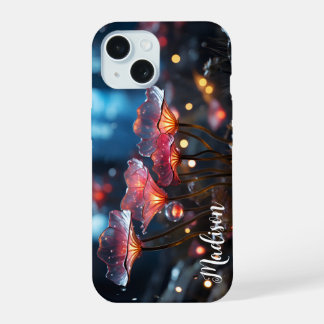 Fleurs Fluorescentes Orange Translucides -