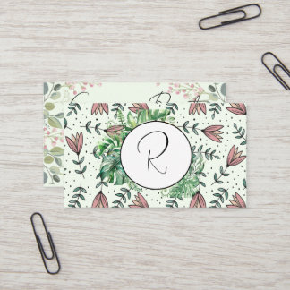 Fleurs & Foliage simple petit carte de visite
