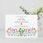 Fleurs folkloriques Baby showers Invitations Aquar (Debout devant)