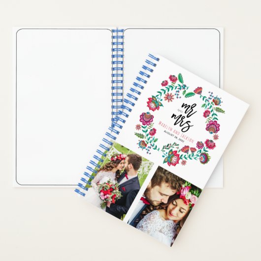 Fleurs folkloriques Carnet Mariage fleuri (À l'intérieur)