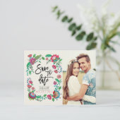 Fleurs folkloriques | Enregistrer la date | Carte (Debout devant)