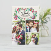 Fleurs folkloriques | MERCI | MARIAGE | 3 Photos (Debout devant)