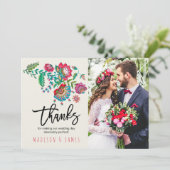 Fleurs folkloriques | MERCI | MARIAGE | CARTE PHOT (Debout devant)