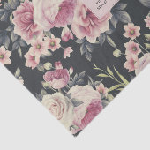 Fleurs foncées sur fond noir | Papier de soie avec (Détail)