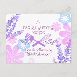 Fleurs fouetter spatule cuisine carte de recettes 