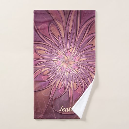 Fleurs fractales modernes abstraites Couleurs de b (Serviette à main)