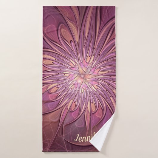 Fleurs fractales modernes abstraites Couleurs de b (Serviette de bain)
