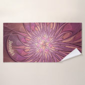 Fleurs fractales modernes abstraites Couleurs de b (Serviette de bain)