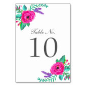 Fleurs fraîches Cartes Numéro de tableau (Dos)