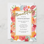 Fleurs fraîches Gold Foil Invitations de la partie (Devant)