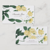 Fleurs fraîches Jaunes Carte de visite (Devant / Derrière)