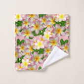 Fleurs Frangipani Plumeria sur ensemble de serviet (Gant de toilette)