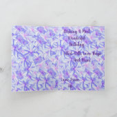 Fleurs Frangipani Rose Et Moave, Carte Anniversair (Intérieur)