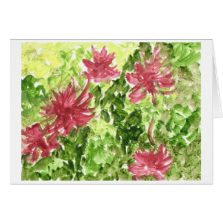 Fleurs Fuchsia contre carte postale verte