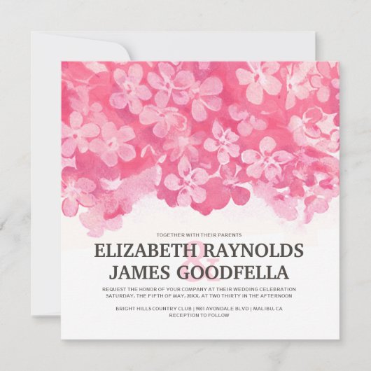 Fleurs Fuchsia Invitations de mariage (Devant)