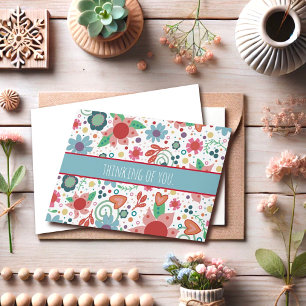Fleurs funky Coeurs Girly Inspirivity Carte pour n