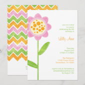 Fleurs funky Flower Girls Invitations de fête d'an (Devant / Derrière)