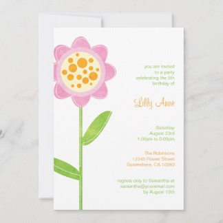 Fleurs funky Flower Girls Invitations de fête d'an
