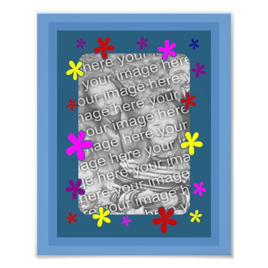 Fleurs funky Frame Votre Modèle photo (Devant)