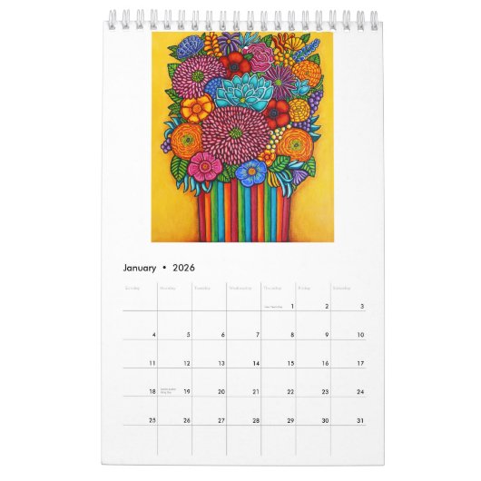 Fleurs funky Single Pg. Calendrier par Lisa Lorenz (Jan 2026)
