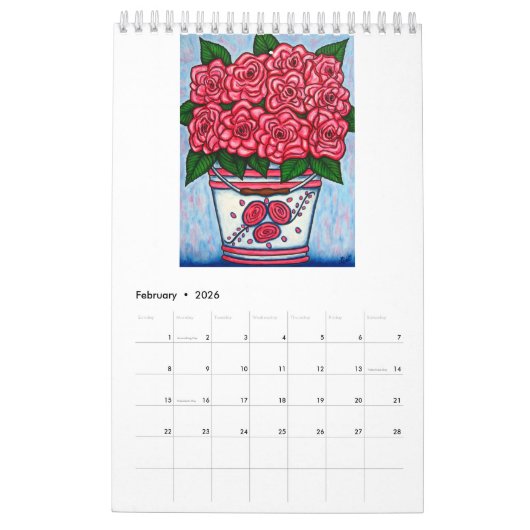 Fleurs funky Single Pg. Calendrier par Lisa Lorenz (Feb 2026)