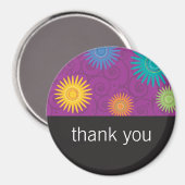 Fleurs funky sur aimant pourpre (Recto/Verso)