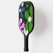 Fleurs funky sur une raquette de pickleball (Gauche)