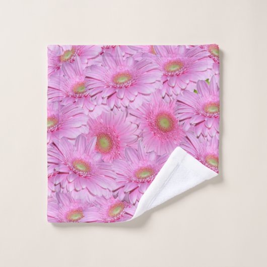 Fleurs Gerbera Roses, Serviettes De Bain, (Gant de toilette)
